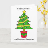 Prettig kerstfeest voor imker Cartoon Bijen Kaart (Gele Bloem)