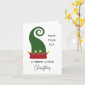 Prettig Kerstfeest voor je Elf - Woordspeling Kaart (Gele Bloem)