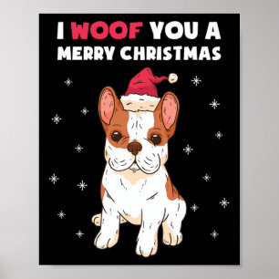Prettig kerstfeest voor jou Franse Bulldog Hondenl Poster