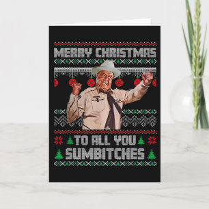 Prettig kerstfeest voor jullie lelijke trui stijl kaart