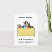 Prettig kerstfeest voor medische secretaresse feestdagen kaart (Voorkant)