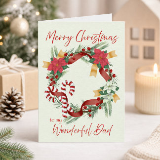 Prettig kerstfeest voor mijn geweldige vader krans kaart