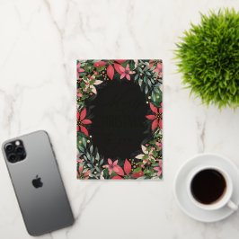 Prettig kerstfeest voor u Klassieke Poinsettia Gou Folie Feestdagenkaart