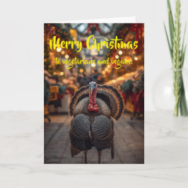 Prettig kerstfeest voor vegetariërs en veganisten. kaart