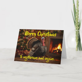 Prettig kerstfeest voor vegetariërs en veganisten. kaart