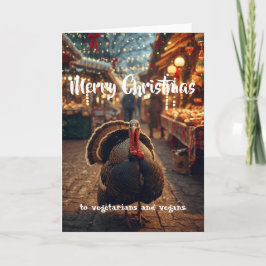 Prettig kerstfeest voor vegetariërs en veganisten. kaart