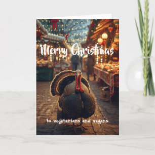 Prettig kerstfeest voor vegetariërs en veganisten. kaart
