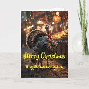 Prettig kerstfeest voor vegetariërs en veganisten. kaart