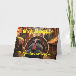 Prettig kerstfeest voor vegetariërs en veganisten. kaart
