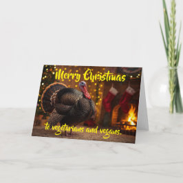 Prettig kerstfeest voor vegetariërs en veganisten. kaart