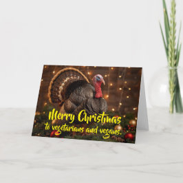 Prettig kerstfeest voor vegetariërs en veganisten. kaart