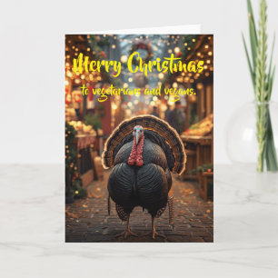 Prettig kerstfeest voor vegetariërs en veganisten. kaart