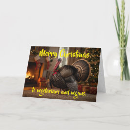 Prettig kerstfeest voor vegetariërs en veganisten. kaart