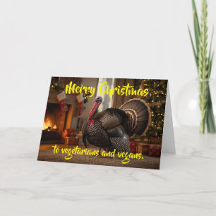 Prettig kerstfeest voor vegetariërs en veganisten. kaart