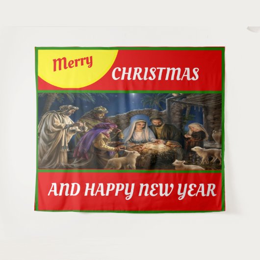 Prettig kerstfeest voor venster werp fleece deken wandkleed (Voorkant (horizontaal))