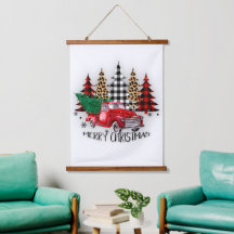 Prettig kerstfeest vrachtwagen en bomen
