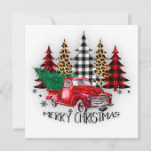 Prettig kerstfeest vrachtwagen en bomen Kerstmis Feestdagenkaart (Voorkant)