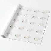 Prettig kerstfeest Vredesduif met hulst Cadeaupapier (Uitgerold)