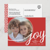 Prettig kerstfeest vreugde - 1 foto en kerstgroet feestdagenkaart (Voorkant / Achterkant)