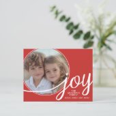 Prettig kerstfeest vreugde - 1 foto en wenskaart m feestdagenkaart (Staand voorkant)