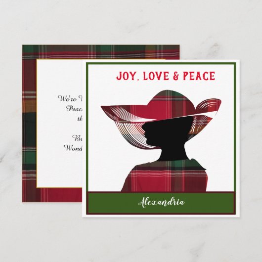 Prettig kerstfeest Vreugde Liefde Vrede Personalis Feestdagenkaart (Voorkant / Achterkant)