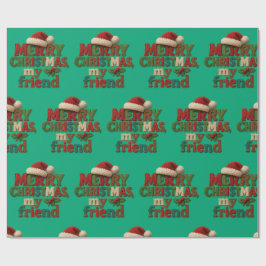 Prettig kerstfeest vriend cadeaupapier
