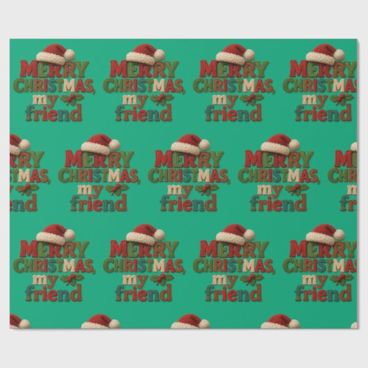 Prettig kerstfeest vriend  cadeaupapier (Vlak)