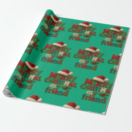Prettig kerstfeest vriend cadeaupapier