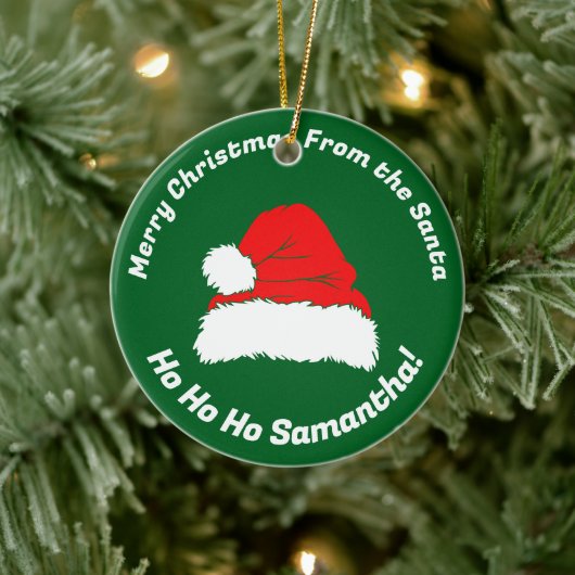 Prettig kerstfeest Vriend Kerstman Hoed Hohoho Keramisch Ornament (Boom)