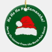 Prettig kerstfeest Vriend Kerstman Hoed Hohoho Keramisch Ornament (Achterkant)