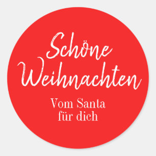 Prettig Kerstfeest Vrolijk Kerstfeest in het Duits Ronde Sticker