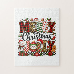 Prettig kerstfeest vrolijk legpuzzel