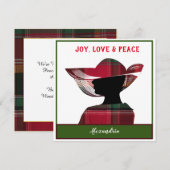 Prettig kerstfeest Vrolijk Liefde Vrede Personalis Feestdagenkaart (Voorkant / Achterkant)