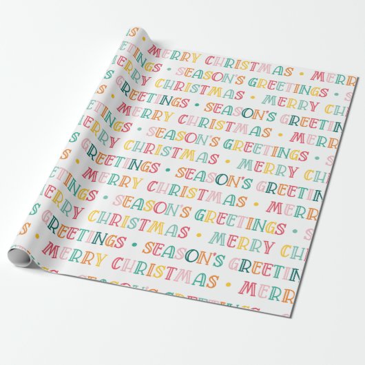 Prettig kerstfeest & vrolijk nieuwjaar cadeaupapier (Uitgerold)