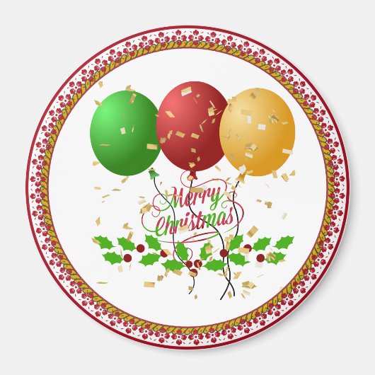 Prettig kerstfeest, vrolijk ontwerp, magneet (Voorkant)