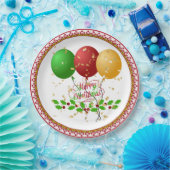 Prettig kerstfeest, vrolijk ontwerp, papieren bordje (Feest)