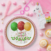 Prettig kerstfeest, vrolijk ontwerp, papieren bordje (Feest)