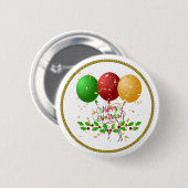 Prettig kerstfeest, vrolijk ontwerp, ronde button 5,7 cm (Voorkant /achterkant)