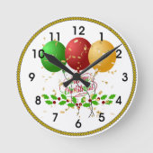 Prettig kerstfeest, vrolijk ontwerp, ronde klok (Voorkant)