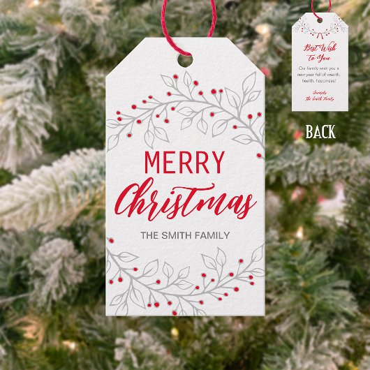 Prettig Kerstfeest/Vrolijke Feestdagen Gift Tag Cadeaulabel