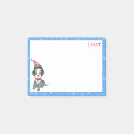 Prettig kerstfeest Vrolijke Schnauzer Puppy Naam Post-it® Notes