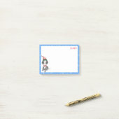 Prettig kerstfeest Vrolijke Schnauzer Puppy Naam Post-it® Notes (Op bureau)