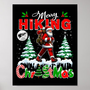 Prettig kerstfeest Wandelende Kleurrijke Kerstman  Poster