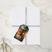 Prettig kerstfeest warme binnenkerst decoratie cadeaulabel (Met Touw)