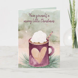 Prettig kerstfeest warme chocolademelk kaart