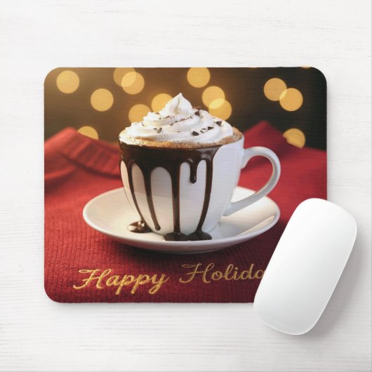 Prettig kerstfeest warme chocolademelk muismat (Met muis)