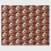 Prettig kerstfeest warme chocolademelk op een deke cadeaupapier (Vlak)