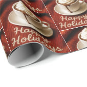 Prettig kerstfeest warme chocolademelk op een deke cadeaupapier (Rol Hoek)