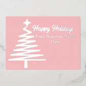 Prettig Kerstfeest Warme Roze Boom Folie Feestdagenkaart (Voorkant)