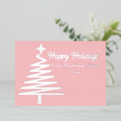 Prettig Kerstfeest Warme Roze Boom Folie Feestdagenkaart (Staand Voorkant)